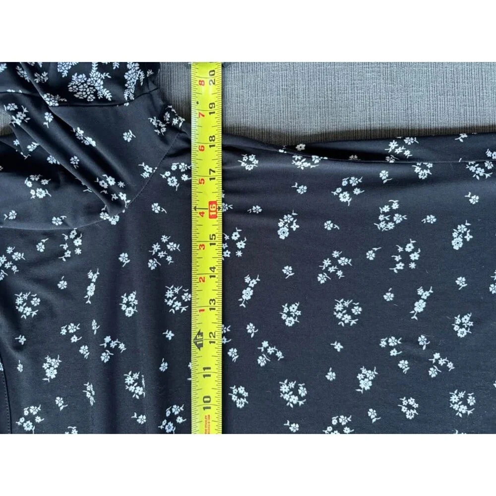 MICHAEL Michael Kors Black & White Ditsy Floral Shift Dress Short Sleeve Jersey